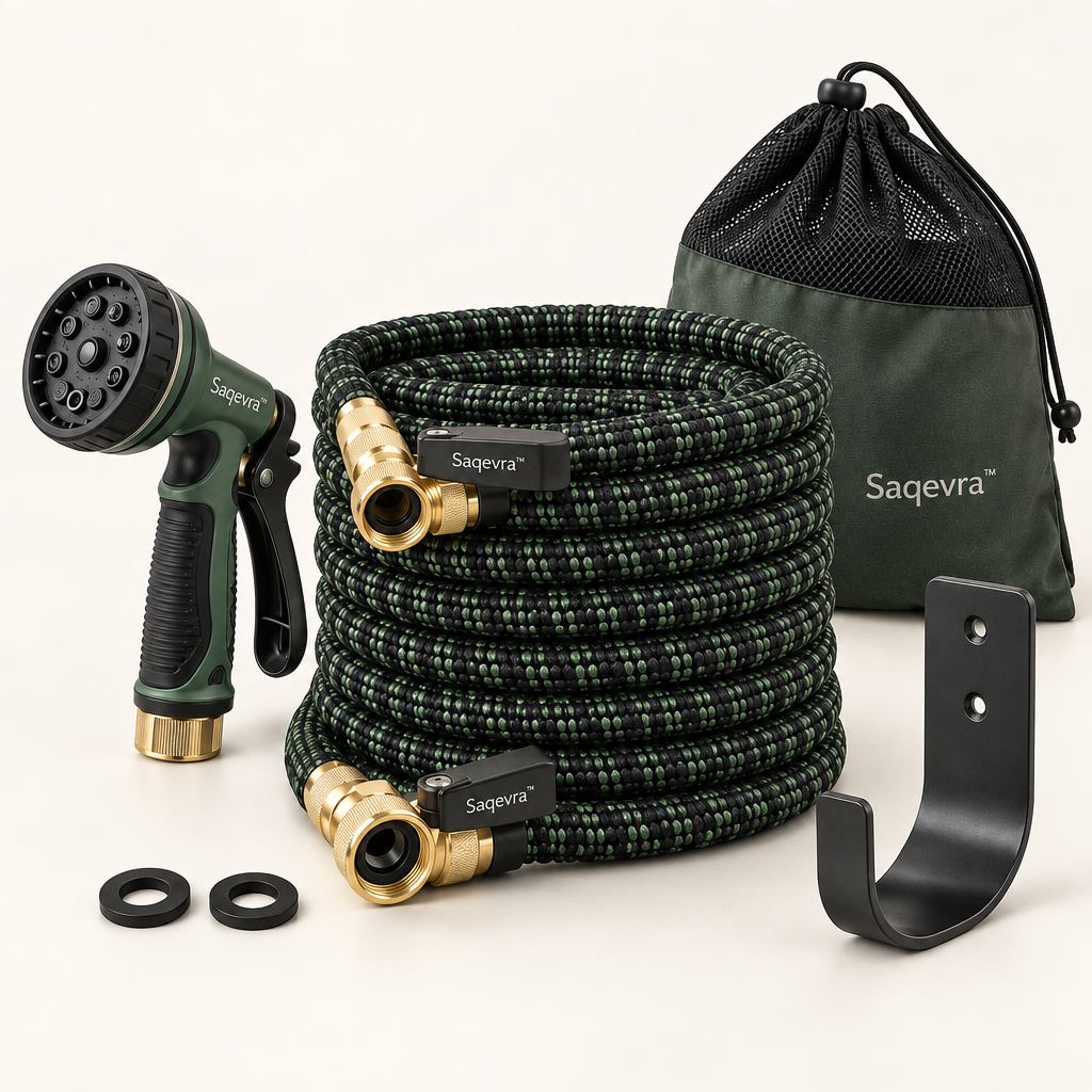 Saqevra™ FlexFlow High-Strength Expandable Garden Hose Set image 2