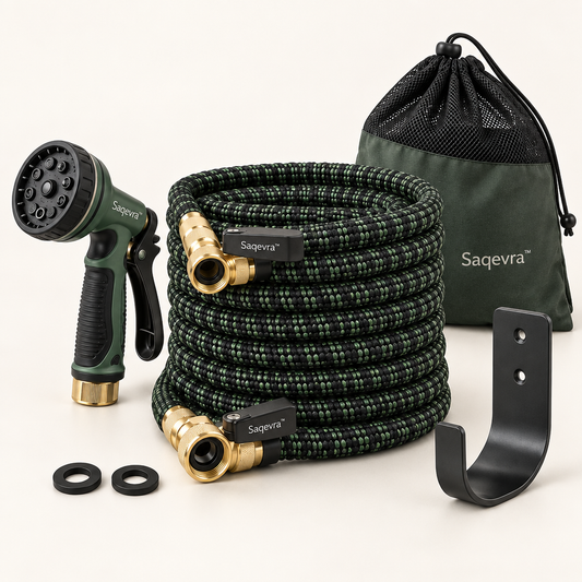 Saqevra™ FlexFlow High-Strength Expandable Garden Hose Set image 2