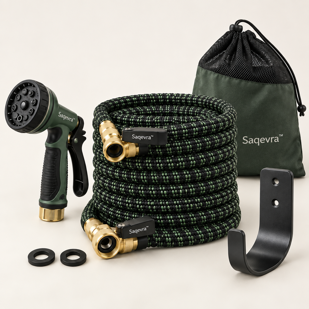 Saqevra™ FlexFlow High-Strength Expandable Garden Hose Set image 5