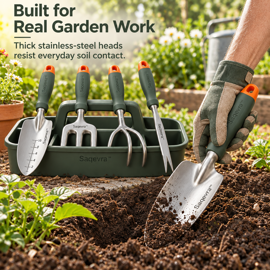 Saqevra™ ForgeGrip Heavy-Duty Garden Hand Tool Set image 3