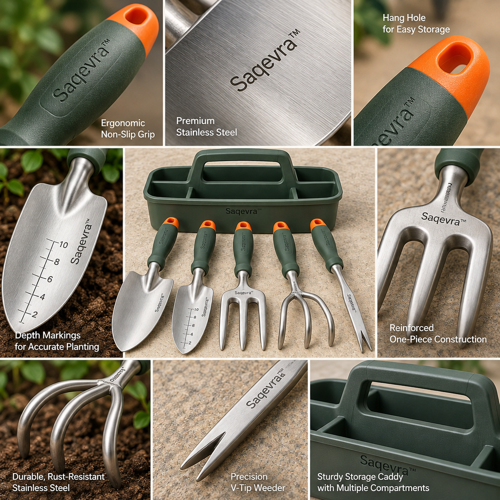 Saqevra™ ForgeGrip Heavy-Duty Garden Hand Tool Set image 4