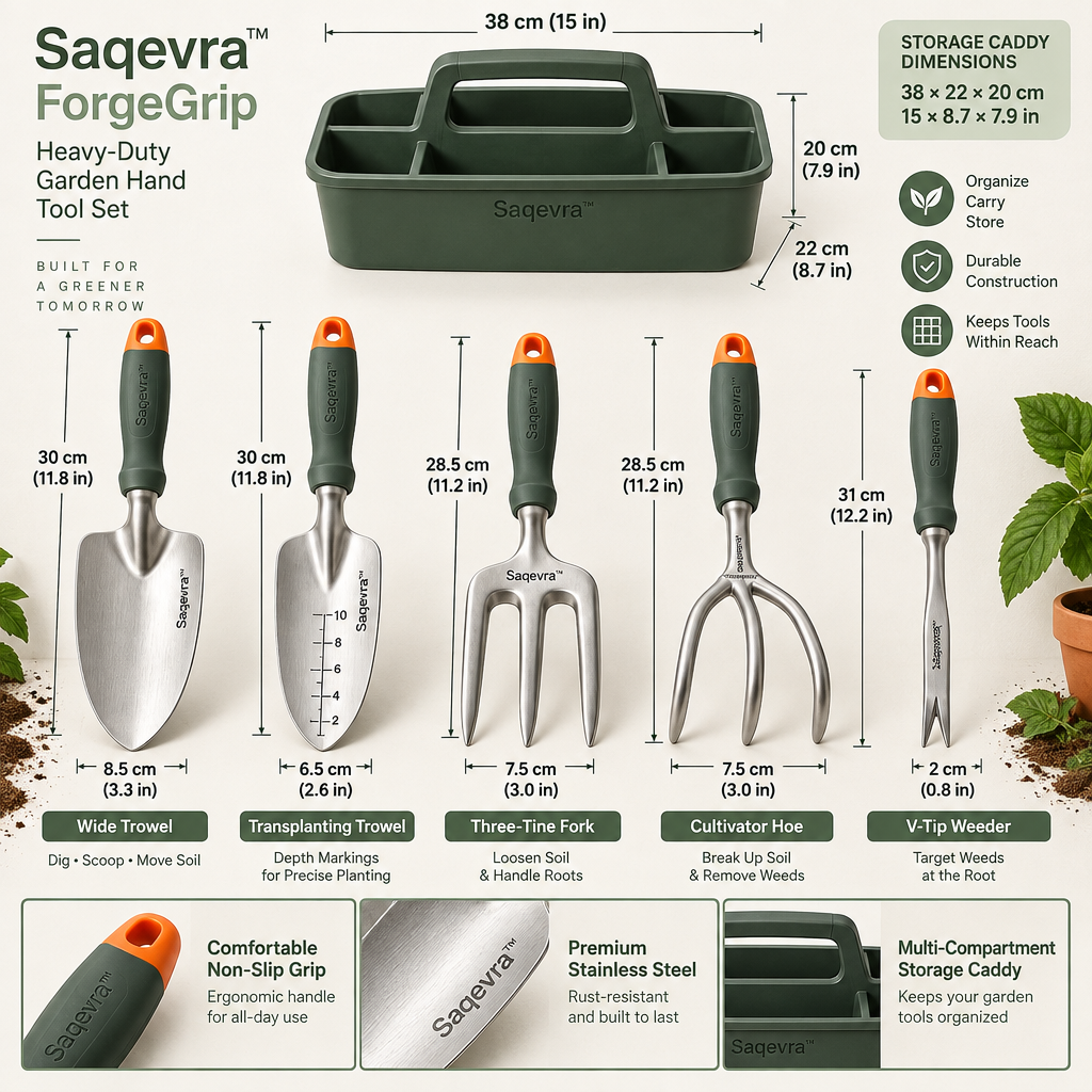 Saqevra™ ForgeGrip Heavy-Duty Garden Hand Tool Set image 6