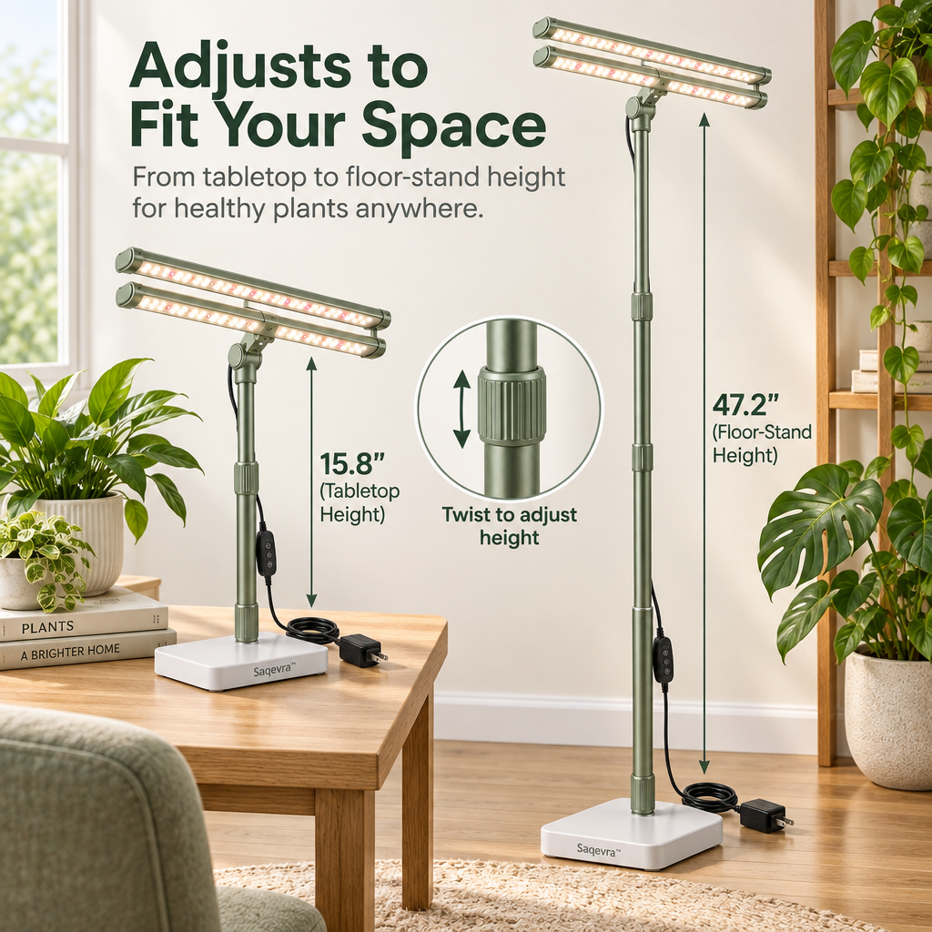 Saqevra™ GrowRise Adjustable Indoor Plant Grow-Light Stand image 3