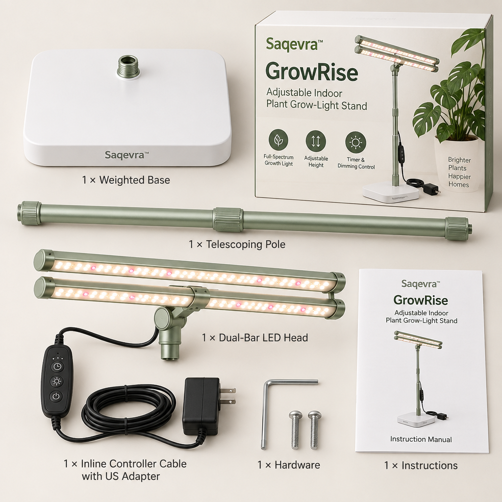 Saqevra™ GrowRise Adjustable Indoor Plant Grow-Light Stand image 5