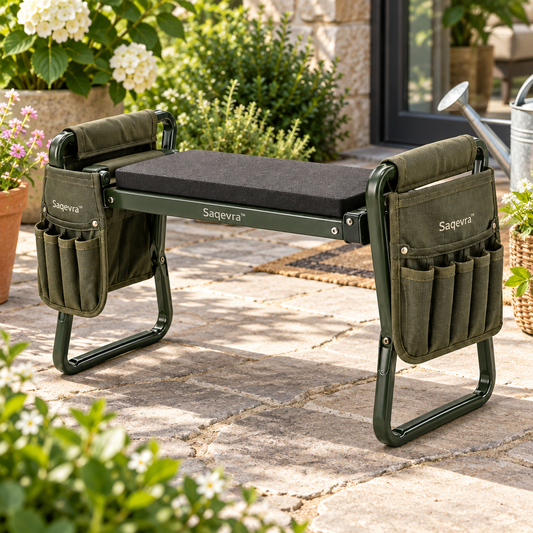 Saqevra™ KneelFold Folding Garden Kneeler and Tool-Pouch Set product view