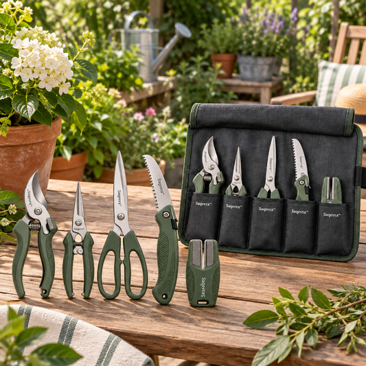 Saqevra™ PruneEdge Professional Stainless-Steel Pruning Tool Set product view