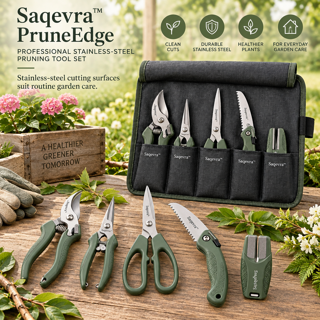 Saqevra™ PruneEdge Professional Stainless-Steel Pruning Tool Set image 3