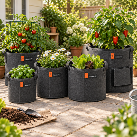 Saqevra™ RootCarry Multi-Size Fabric Grow Bag Set product view