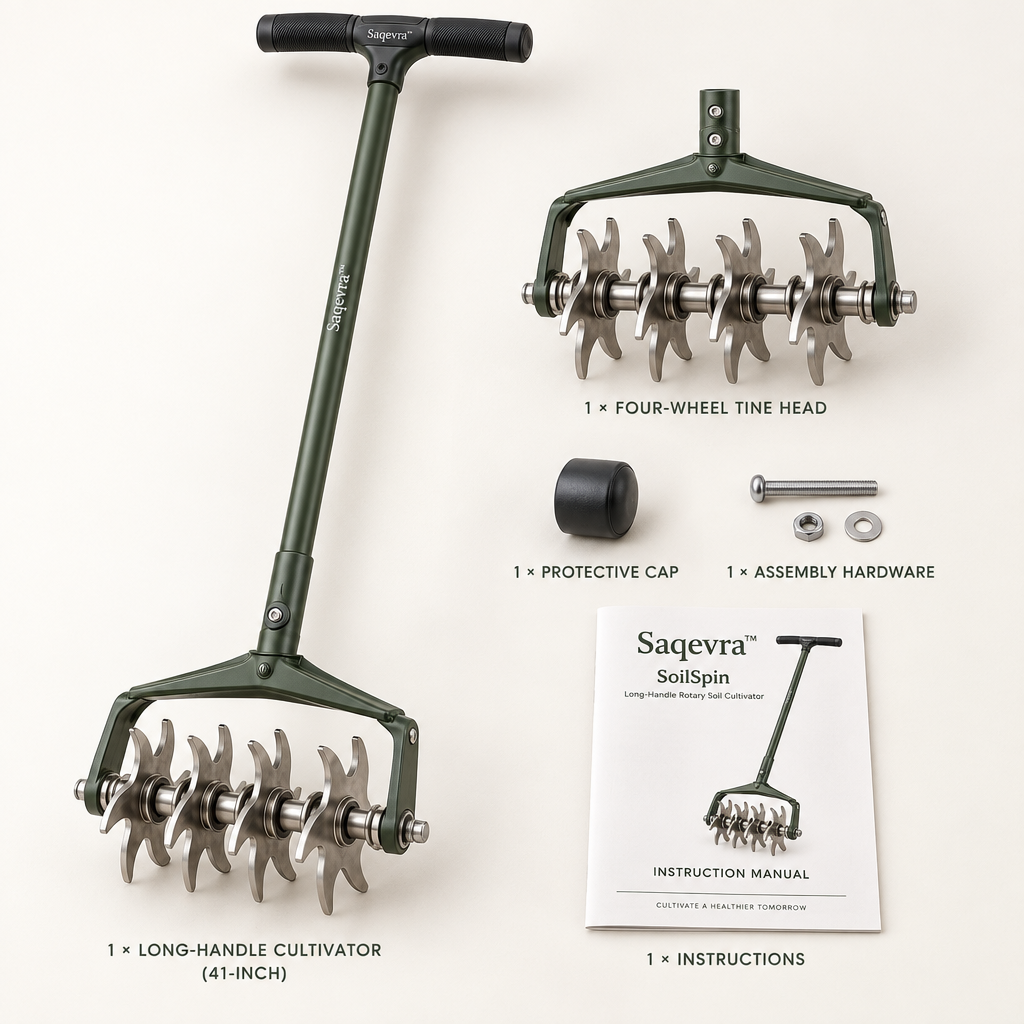 Saqevra™ SoilSpin Long-Handle Rotary Soil Cultivator image 5