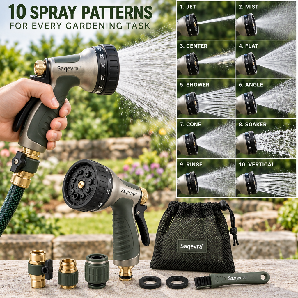 Saqevra™ SpraySelect Multi-Pattern Garden Watering Nozzle Set image 3