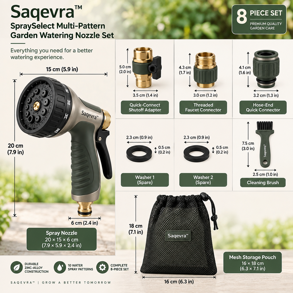 Saqevra™ SpraySelect Multi-Pattern Garden Watering Nozzle Set image 6