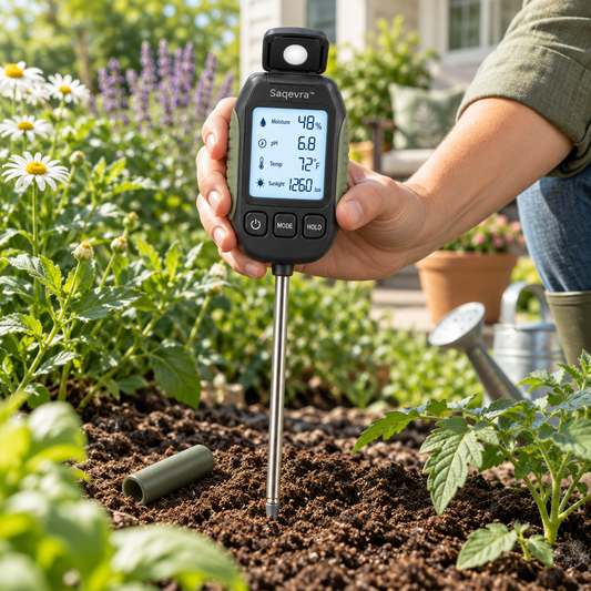 Saqevra™ TerraSense 4-in-1 Digital Soil Meter product view
