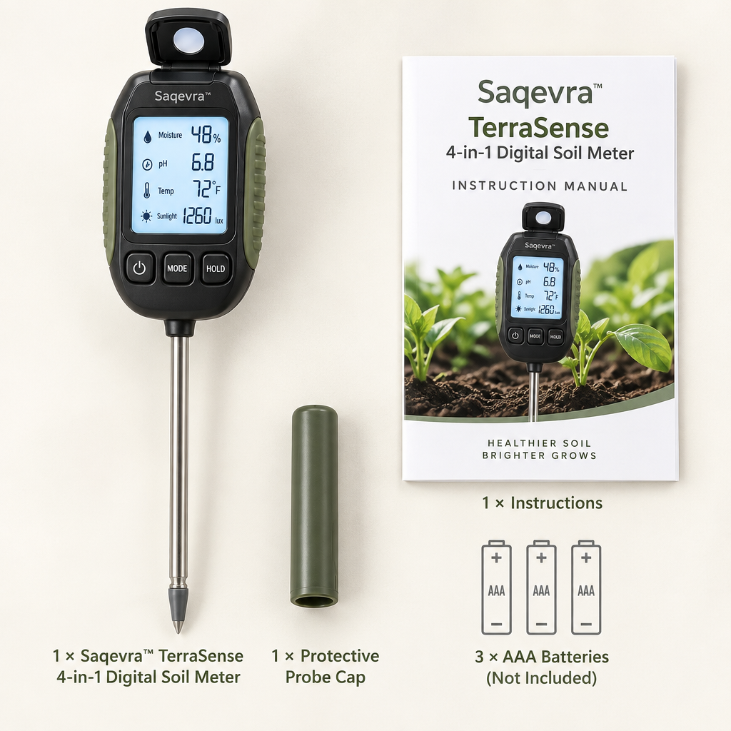 Saqevra™ TerraSense 4-in-1 Digital Soil Meter image 5