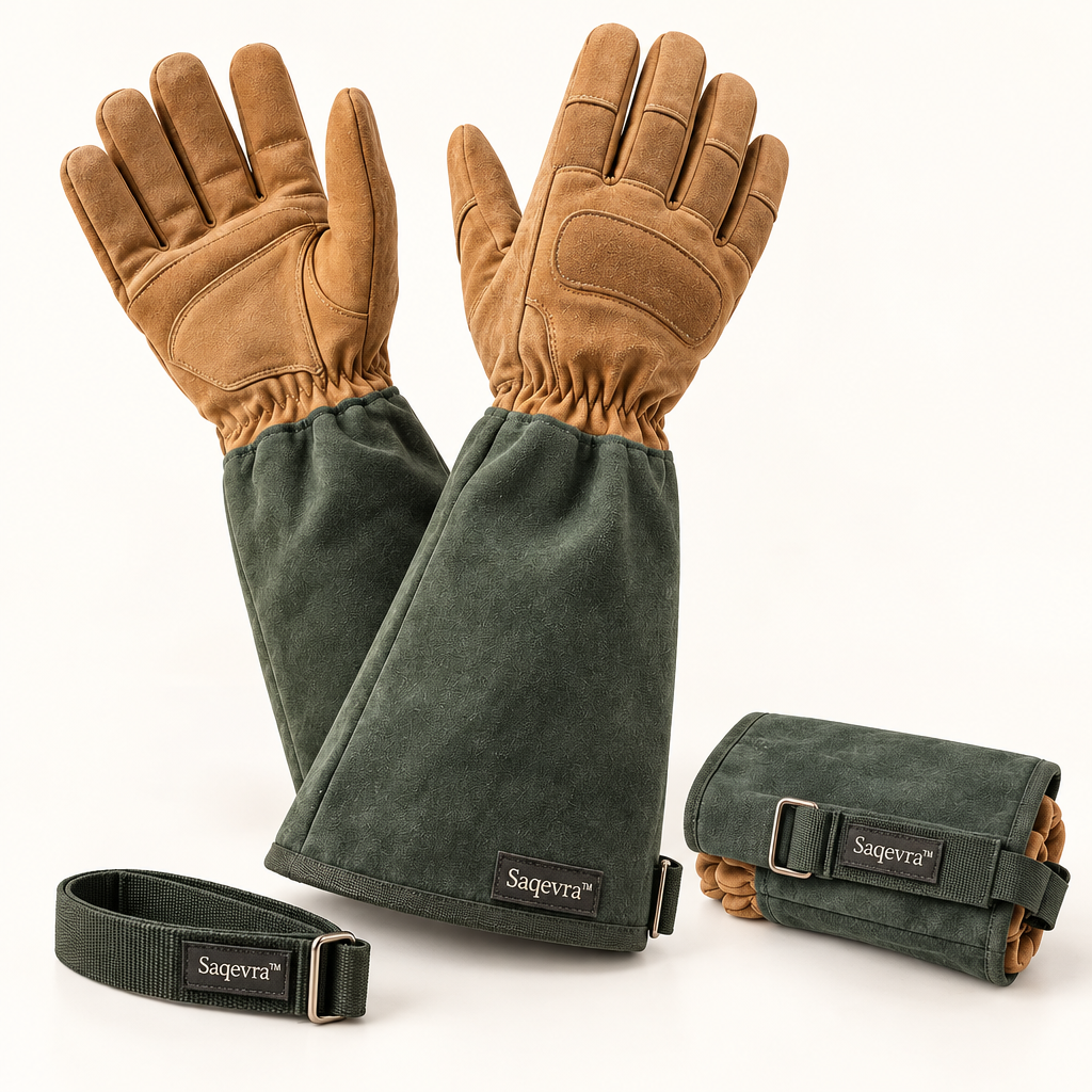 Saqevra™ ThornGuard Long-Sleeve Thorn-Resistant Gardening Glove Set image 2