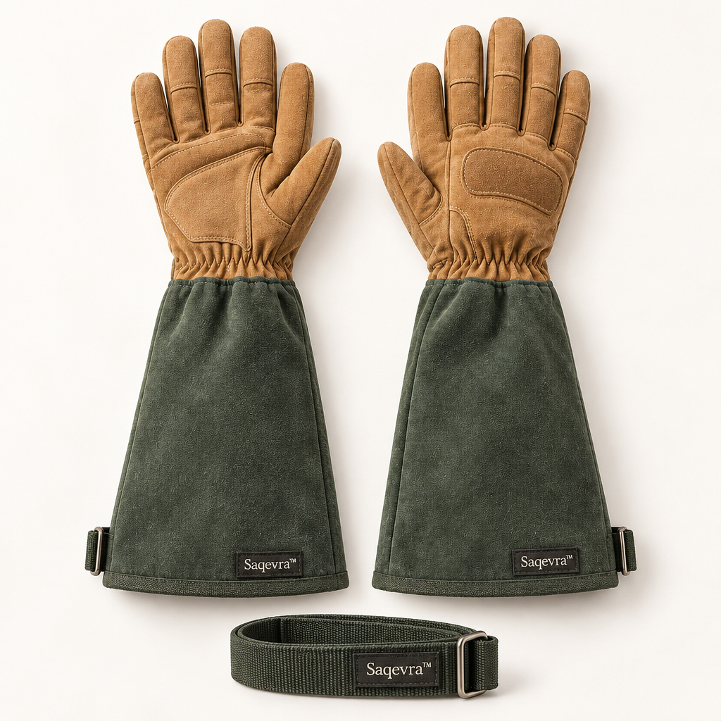 Saqevra™ ThornGuard Long-Sleeve Thorn-Resistant Gardening Glove Set image 5